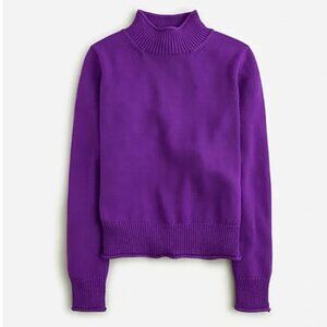 J. Crew New Heritage Rollneck Trade Sweater Small Purple Mock Neck Cotton 8S945